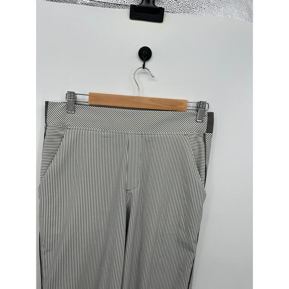 Athleta Womens Brooklyn Mid Rise Ankle Pant Size 8 Gray Striped Pull On Stretch - Picture 4 of 7